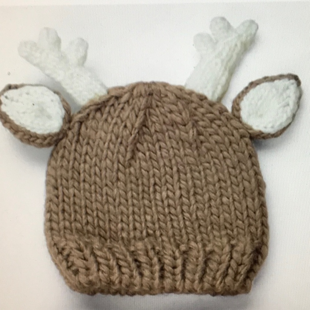 Blueberry Hill Newborn Knit Deer Beanie